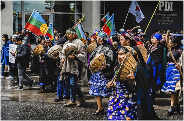 Protesta mapuche en Temuco, Chile, octubre de 2019. Foto: Felipe Contreras Salazar