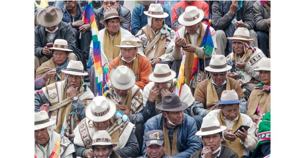 Movilización indígena en La Paz para exigir la salida de Jeanine Áñez. Foto: Gerardo Magallón