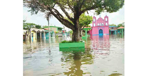 Inundación en Nacajuca, Tabasco, 2020. Foto: Asociación Ecológica Santo Tomás