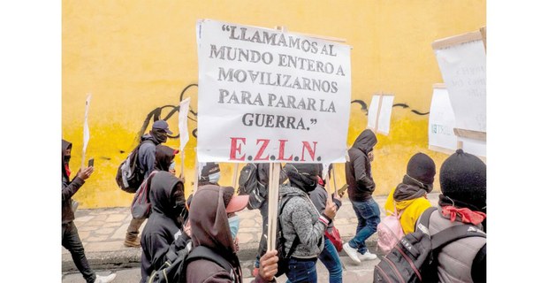 Marcha por la paz del Ejército Zapatista de Liberación Nacional en San Cristóbal de Las Casas, Chiapas, marzo de 2022. Foto: Luis Enrique Aguilar