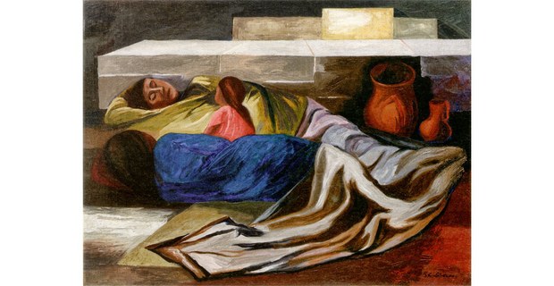 Durmiendo (La familia), 1930. Óleo sobre tela de José Clemente Orozco