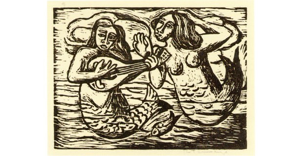 Sirenas, ca.1930-1931 Grabado de Rufino Tamayo