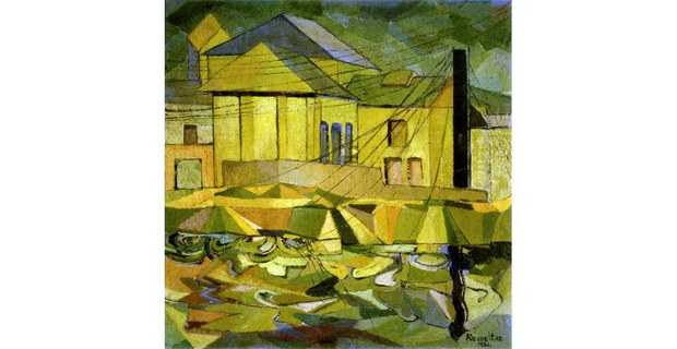 El puerto, 1921. Óleo sobre tela de Fermín Revueltas