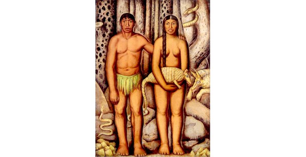 Los primeros americanos (Adán y Eva mexicanos), 1933. Óleo sobre tela de Alfredo Ramos Martínez
