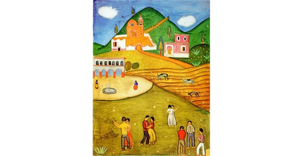 El baile, 1924. Témpera sobre cartón. De Rufino Tamayo