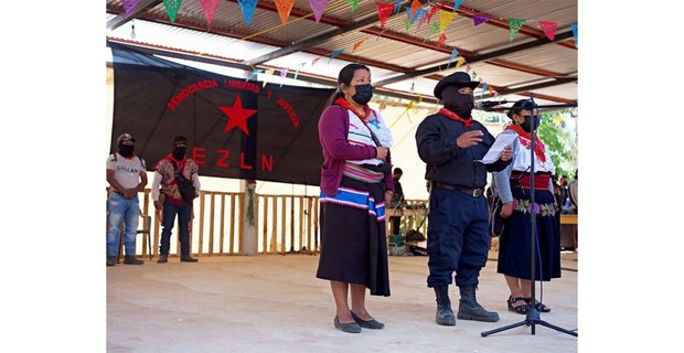 El subcomandante Moisés durante el Encuentro Rebel y Revel Arte, Chiapas, abril de 2025. Foto: Luis Enrique Aguilar