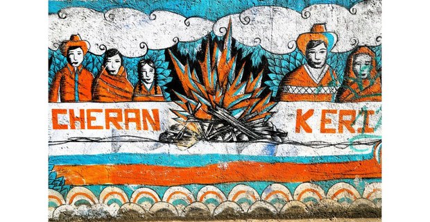 Uno de los numerosos murales callejeros en Cherán K’eri, Michoacan. Foto: Voces en Lucha
