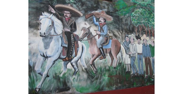 Emiliano Zapata en un mural de Radio Huaya, Huayacocotla, Veracruz. Foto: Ojarasca