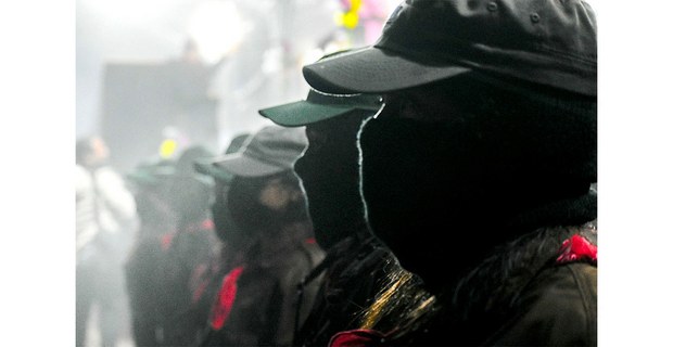 Insurgentes del Ejército Zapatista de Liberación Nacional, Oventic, Chiapas, enero de 2026. Foto: Santiago Torrado