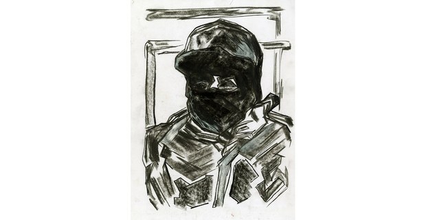 Zapatista. Dibujo a carbón de Arhat Monter