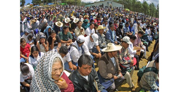 Aspecto del Congreso Nacional Indígena en Nurío, 3/3/2001. Foto: Archivo de La Jornada