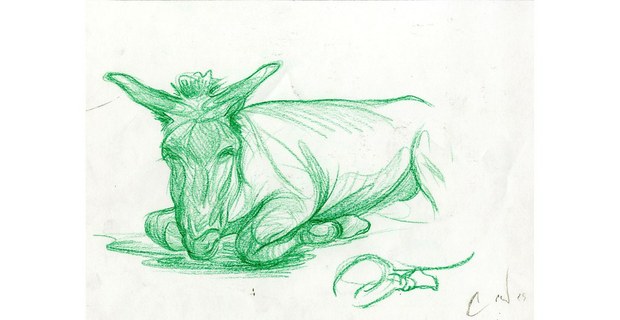 Dibujo a lápiz sobre papel: Arhat Monter