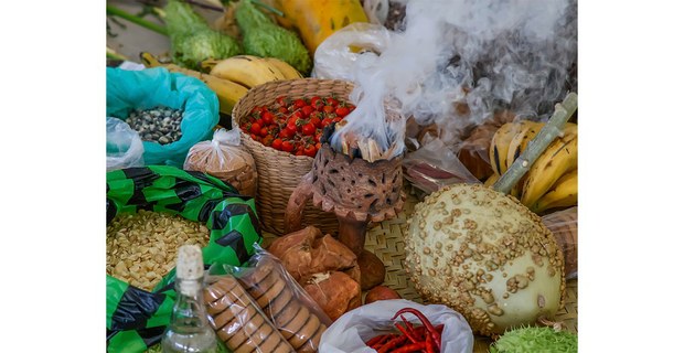 Ofrenda para la Asamblea de la Red en Defensa del Maíz, Cuatecomaco, Veracruz, abril de 2026. Foto: Gerardo Magallón