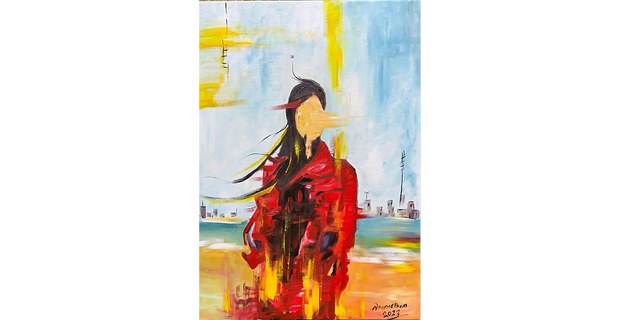 Óleo de la artista palestina Nour Melhem