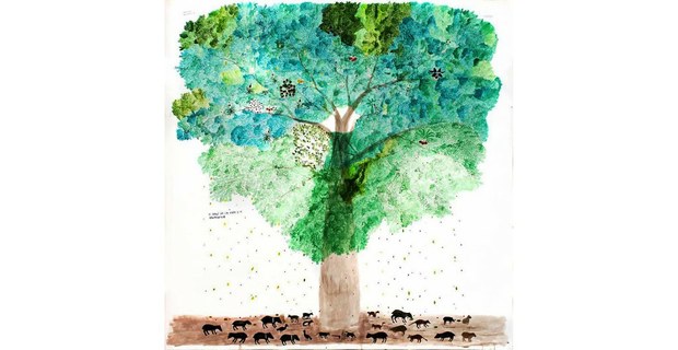 El árbol de la vida y la abundancia, por Ángel Rodríguez (1944-1995), artista nonuya de la Amazonia colombiana