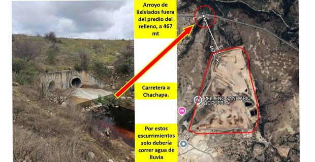 Basurero conocido como relleno sanitario de Chiltepeque, en Santo Tomás Chautla y el Relleno Sanitario de Puebla