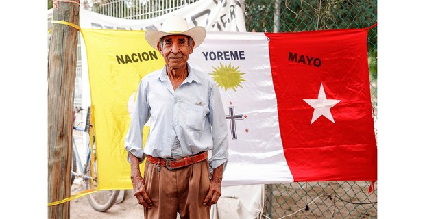 Isidro Gocovachi Valenzuela, cobanaro, gobernador tradicional, Etchojoa, Sonora, 2025. Foto: Jerónimo Palomares