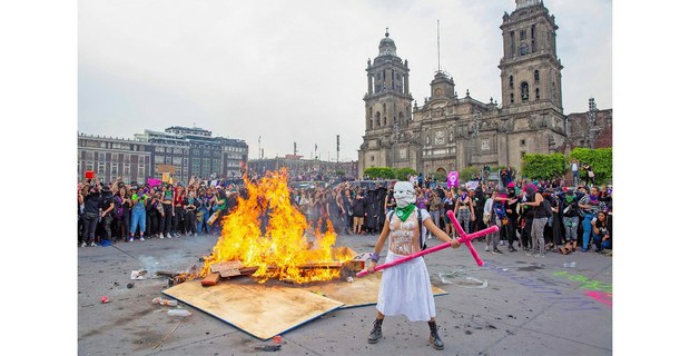 Protesta por el Día Internacional de la Mujer, 8 de marzo de 2020. Foto: Benedicte Desrus